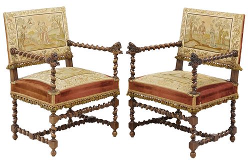 (2) FINE FRENCH LOUIS XIII STYLE