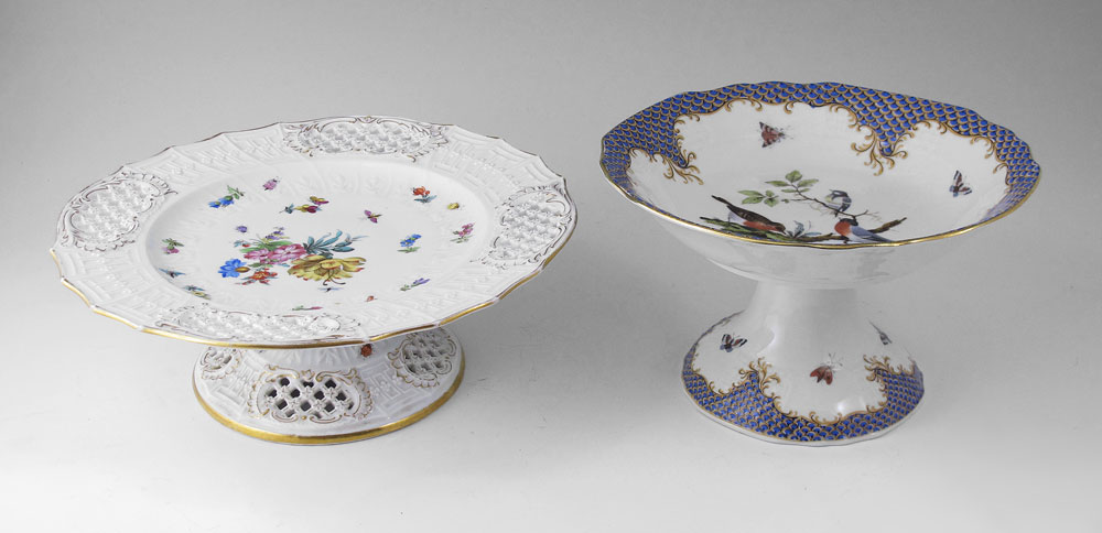 2 FINE GERMAN PORCELAIN COMPOTES: