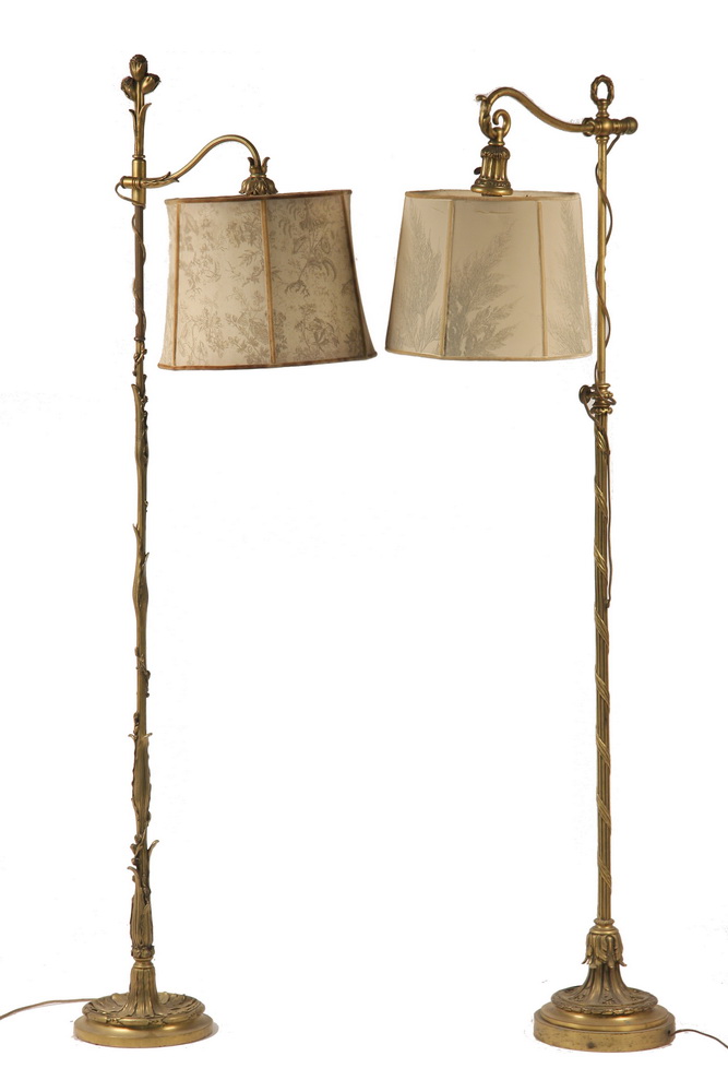 (2) FINE GILT BRONZE FLOOR LAMPS