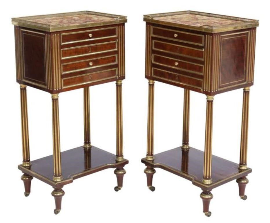 (2) FINE LOUIS XVI STYLE MAHOGANY