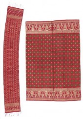 2 FINE OLD BALINESE SILK SONKE