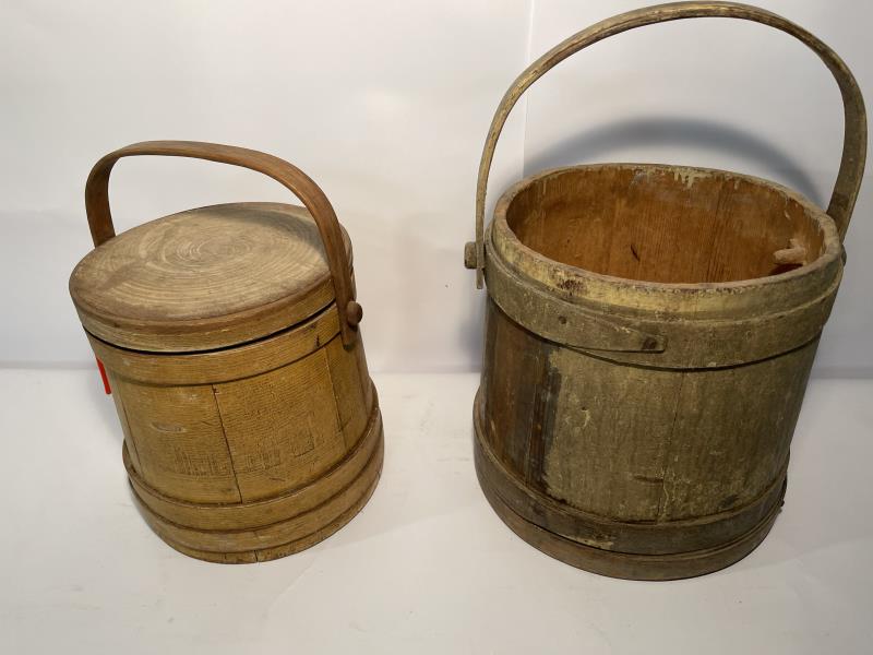 2 FIRKINS, FIRKIN WITH COVER IS 10"