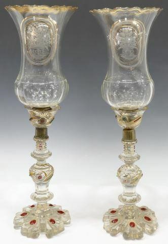 (2) FLORAL MANTEL LUSTER
