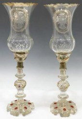 (2) FLORAL MANTEL LUSTER HURRI
