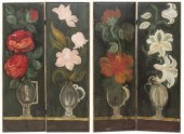 2) FLORAL PAINTED CANVAS TWO-P