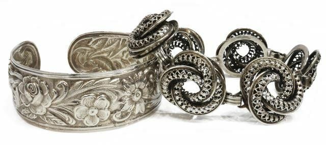 (2) FLORAL REPOUSSE & DANECRAFT