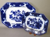 2 FLOW BLUE PLATTERS, CASHMERE