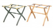 (2) Folding luggage stands, on