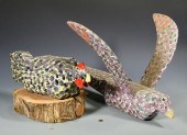 2 FOLK ART BIRDS, ATTRIB. HOME