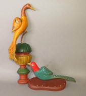 2 FOLK ART CARVED & POLYCHROME