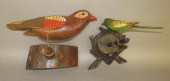 2 FOLK ART CARVED & POLYCHROME