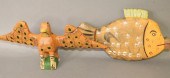 2 FOLK ART CARVINGS BY DAN & D