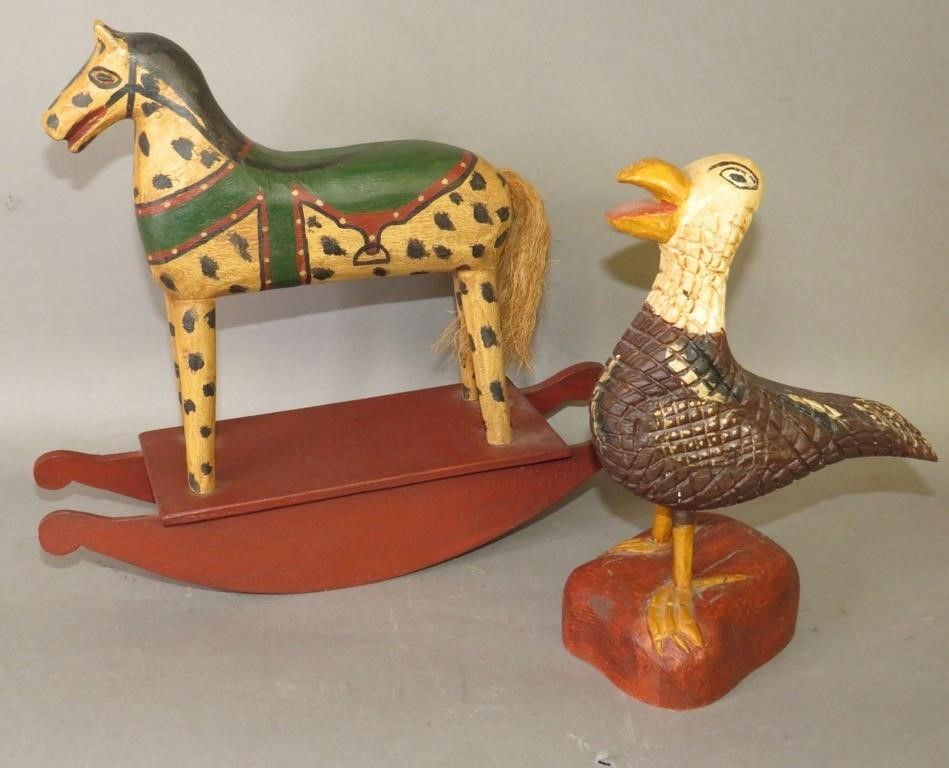 2 FOLK ART CARVINGS BY WALTER &