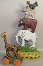 2 FOLK ART CARVINGS BY JONATHA