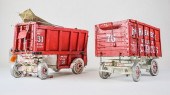 2 FOLK ART CIRCUS WAGONSAmeric