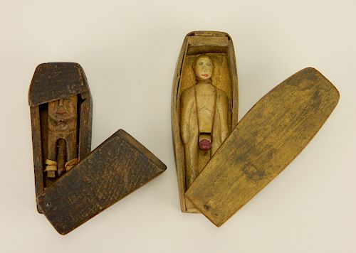 2 FOLK ART EROTIC COFFINS2 Folk Art