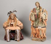 2 FOLK ART PAPIER MACHE NATIVE