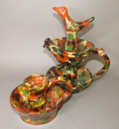 2 FOLK ART REDWARE LIGHTING DE