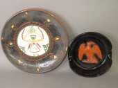 2 FOLK ART REDWARE PIECES BY S