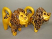 2 FOLK ART REDWARE SLIP DECORA