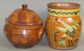 2 FOLK ART REDWARE VESSELSca.