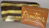 2 FOLK ART SLIPWARE PLATTERS B