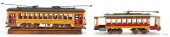 2 FOLK ART TROLLEY MODELS, F.