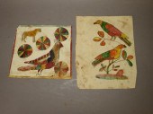 2 FRAKTUR INK & WATERCOLOR DRA