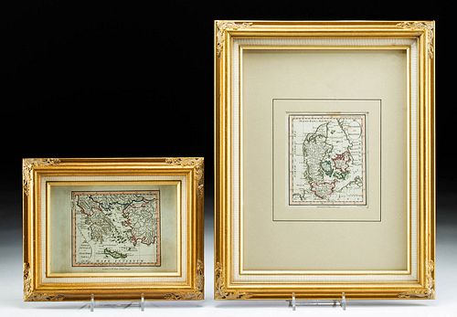2 FRAMED 18TH C. FADEN MAPS -