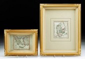 2 FRAMED 18TH C. FADEN MAPS -