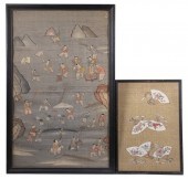 (2) FRAMED 1920'S JAPANESE TEX