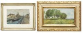 (2) FRAMED ART, CANAL PASTEL,