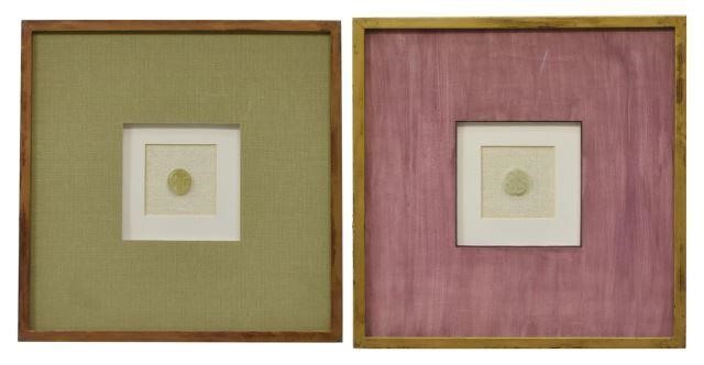 (2) FRAMED CHINESE JADE SHOU