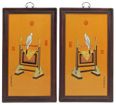 (2) FRAMED CHINESE PORCELAIN P