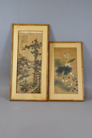 (2) Framed Chinese Water Color