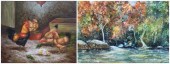 (2) Framed contemporary painti