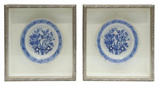 (2) FRAMED DELFT BLUE & WHITE