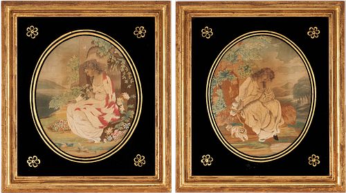 2 FRAMED ENGLISH SILK