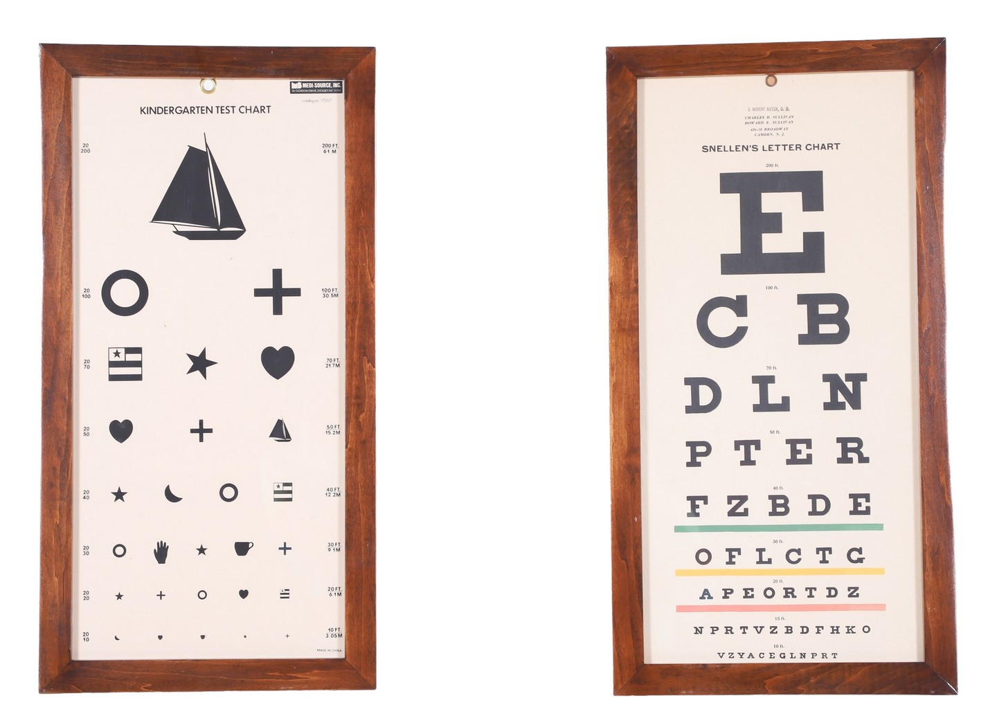 (2) Framed Eye charts, c/o