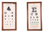 (2) Framed Eye charts, c/o Kin