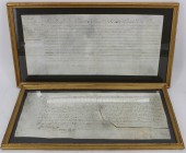 2 FRAMED FRENCH ANTIQUE DOCUME