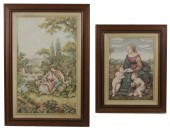 2 FRAMED FRENCH JACQUARD TAPES