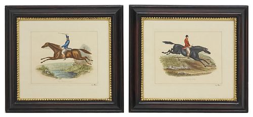 (2) FRAMED HAND-TINTED