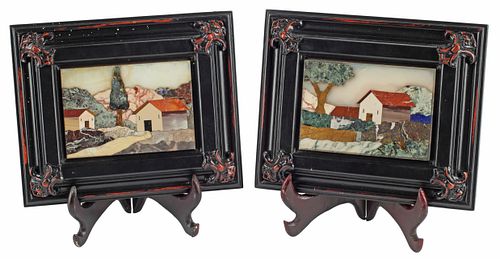 (2) FRAMED ITALIAN PIETRA DURA