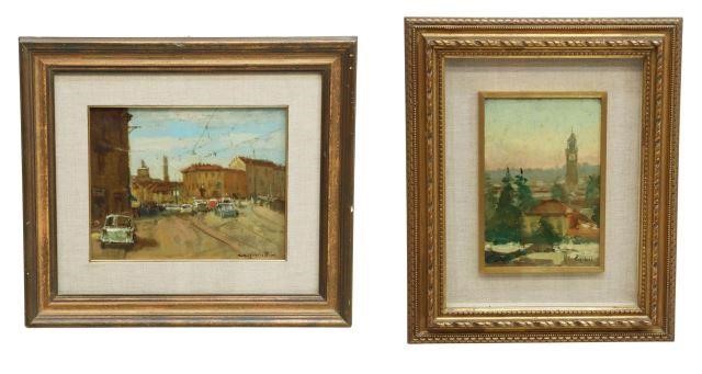 (2) FRAMED ITALIAN SCHOOL CITYSCAPE