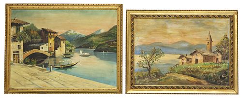 (2) FRAMED ITALIAN SCHOOL LANDSCAPE