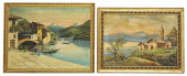 (2) FRAMED ITALIAN SCHOOL LAND