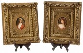 (2) FRAMED KPM STYLE PORCELAIN