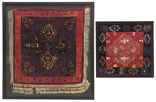 (2) FRAMED LAKAI HAND-EMBROIDERED