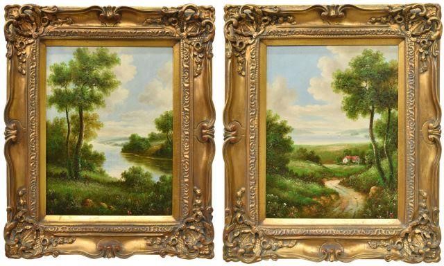 (2) FRAMED LANDSCAPE PAINTINGS,